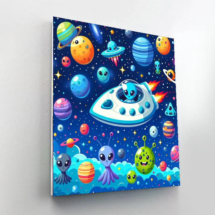 Doodle Galaxy Adventure Number Painting