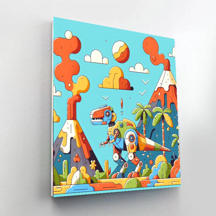 Dino-robot Adventure DIY Paint By Numbers