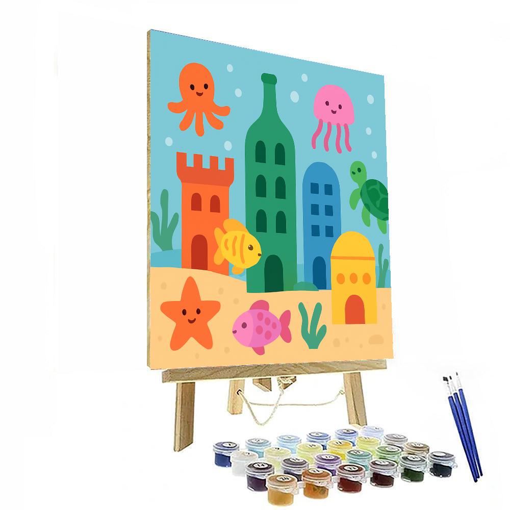 Colorful Underwater City DIY Paint By Numbers