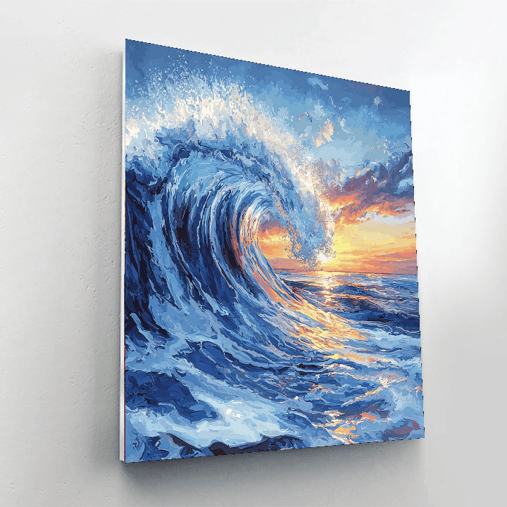 Katsushika Hokusai Inspired Waves Of Tranquility  Painting By Numbers Kit