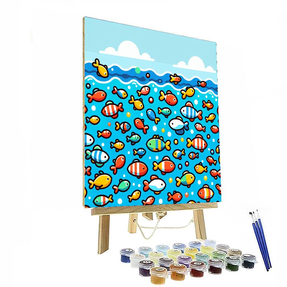 Rainbow Fish School Numbered Painting Kits