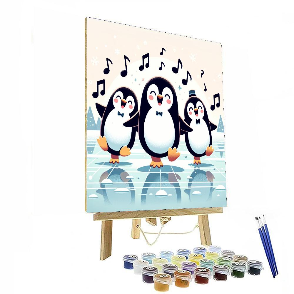 Silly Penguin Dance Party Painting By Numbers Kit