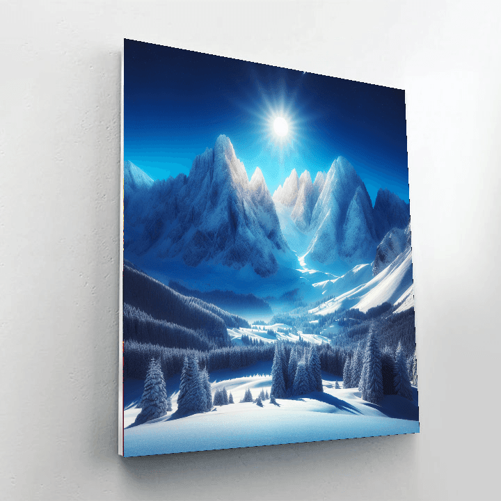 Grand Winter Mountains Number Painting