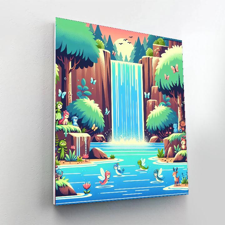 Magical Waterfall Grotto Paint By Color