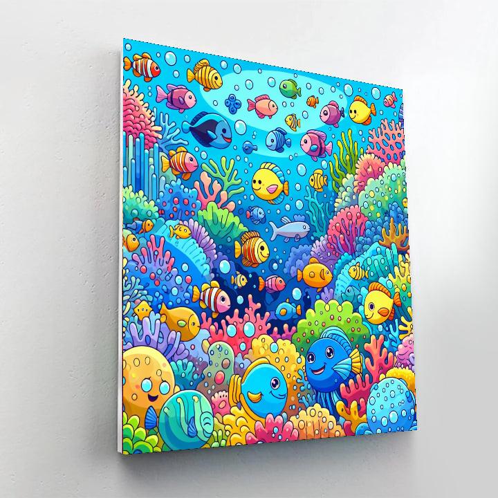Playful Underwater Friends DIY Paint By Numbers
