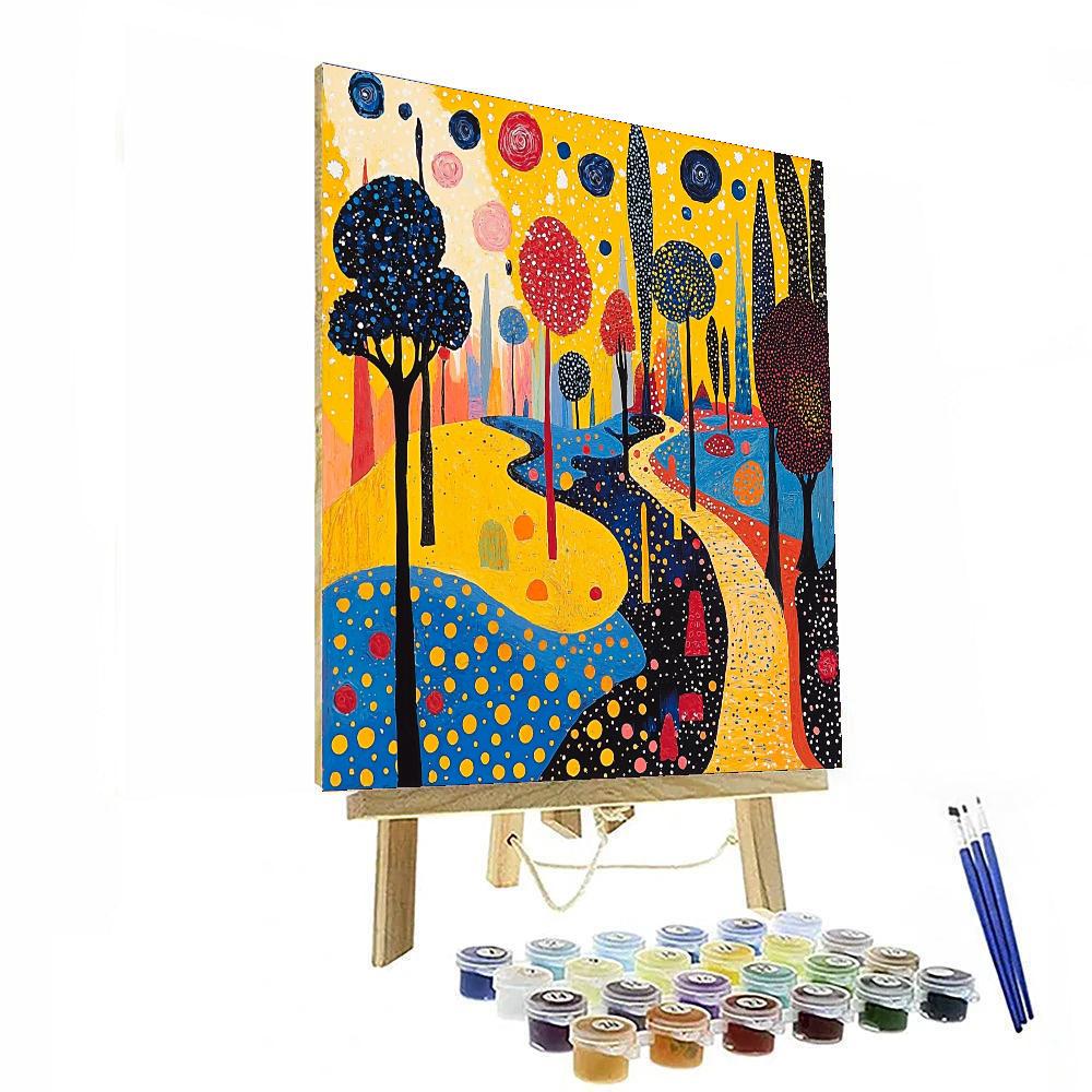 Yayoi Kusama Inspired Repetitive Dreamscape  Paint By Number