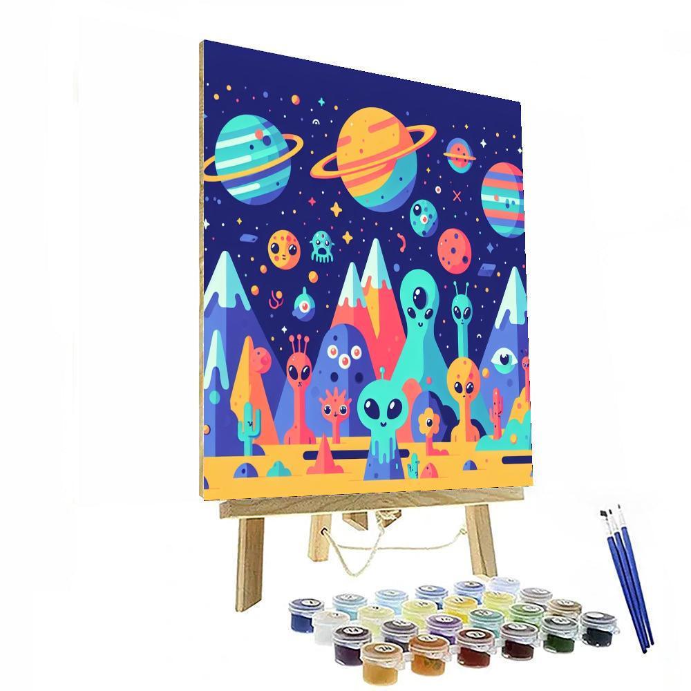 Alien Adventure World Painting By Numbers Kit