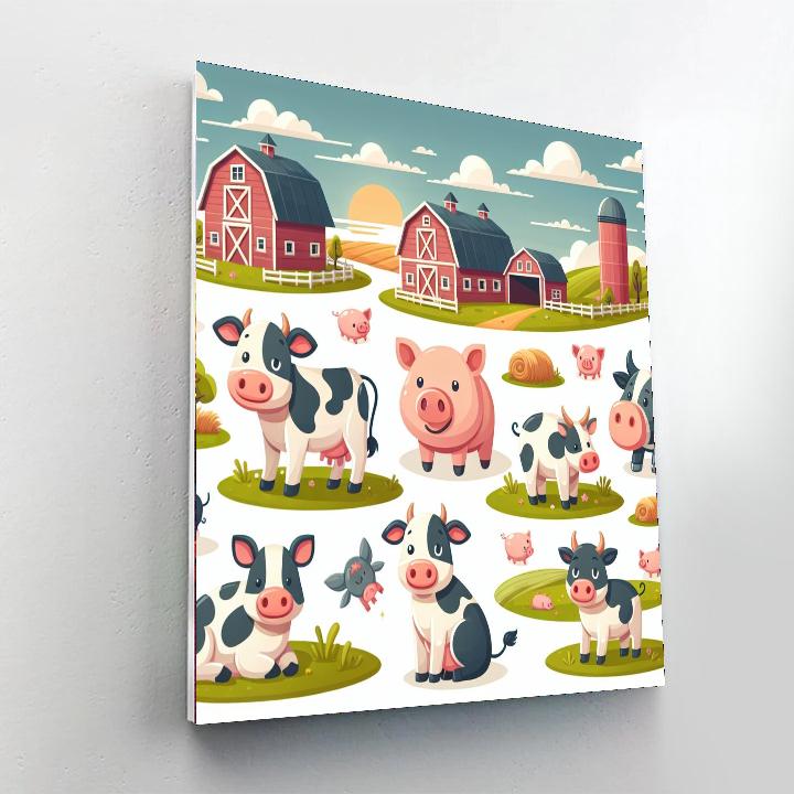 Festive Farmyard Numbered Painting Kits