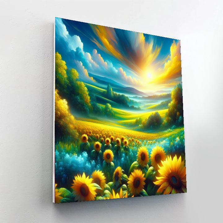 Sunflower's Radiant Bloom Painting By Numbers Kit