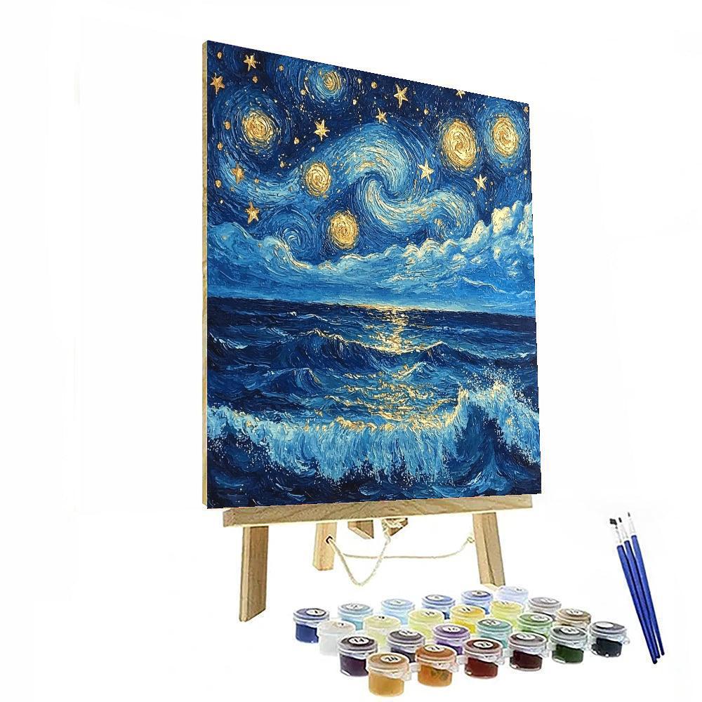 Vincent Van Gogh Inspired Starry Night At The Ocean  Paint By Number