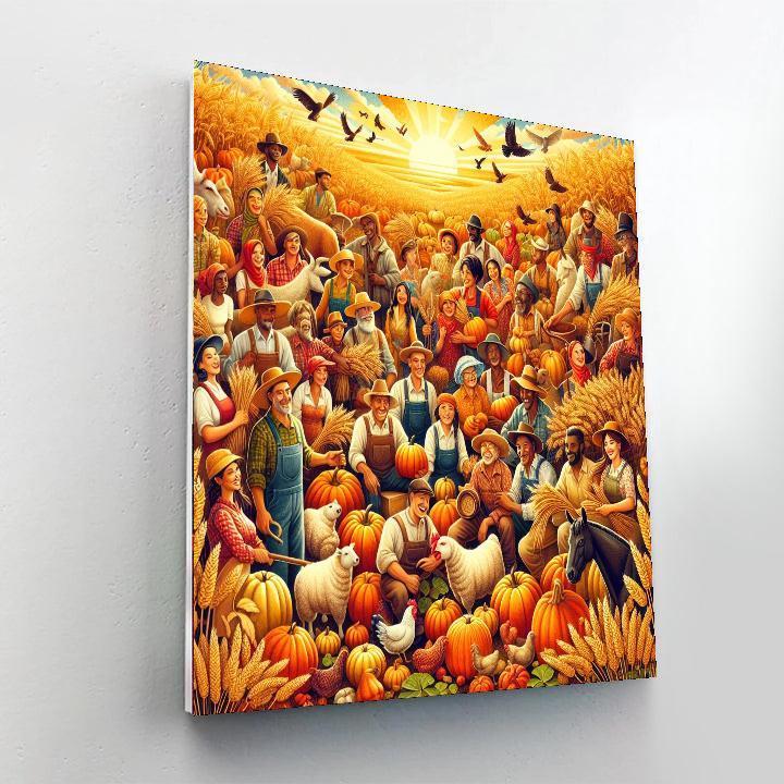 Golden Harvest Festival Number Painting