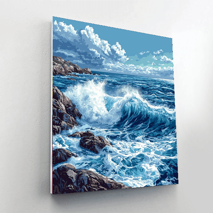Hokusai Inspired Waves Of Inspiration  Painting By Numbers Kit