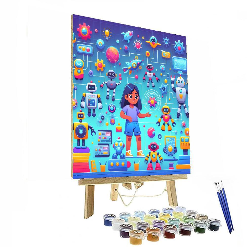 Robot World Exploration Numbered Painting Kits