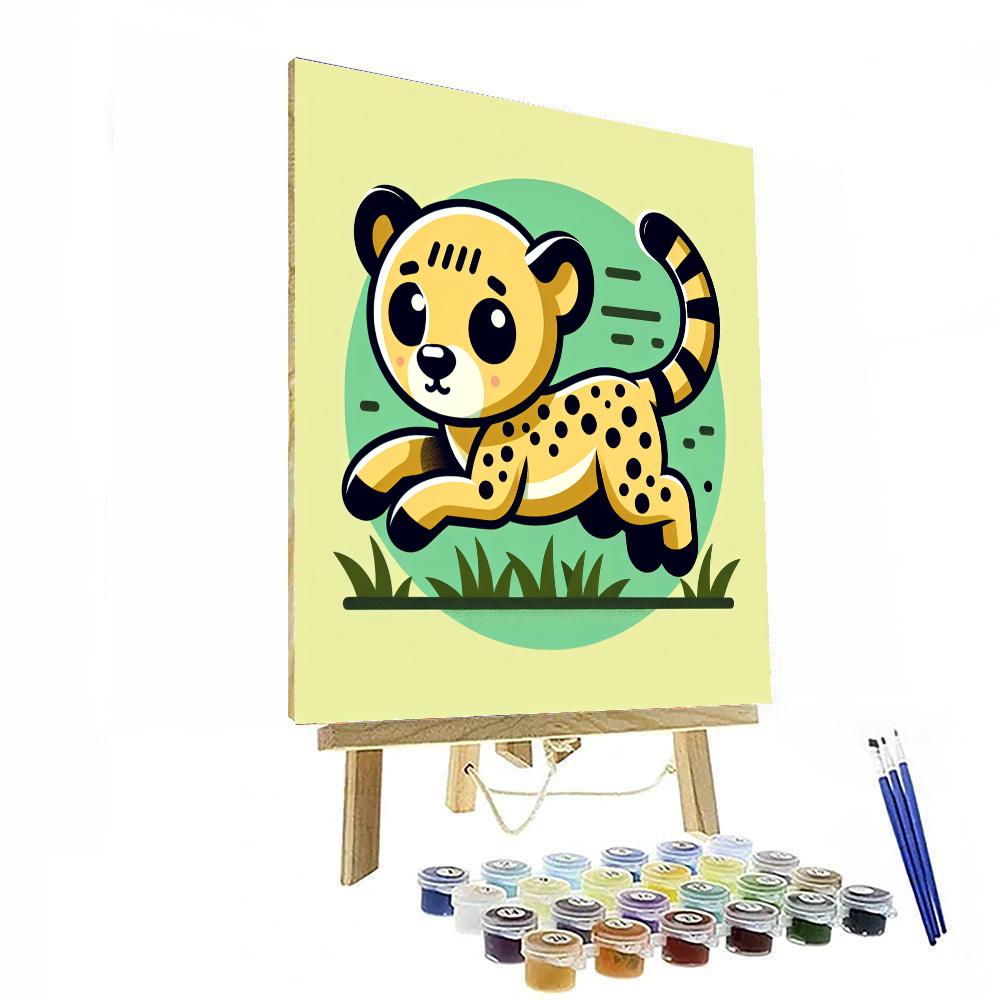Curious Cheetah Cub Paint By Number