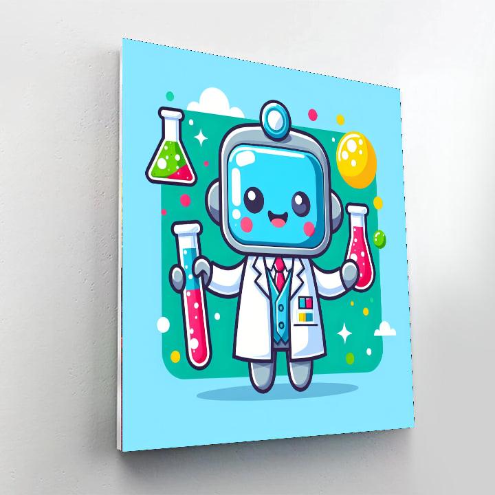 Robot Scientist Paint By Numbers Art