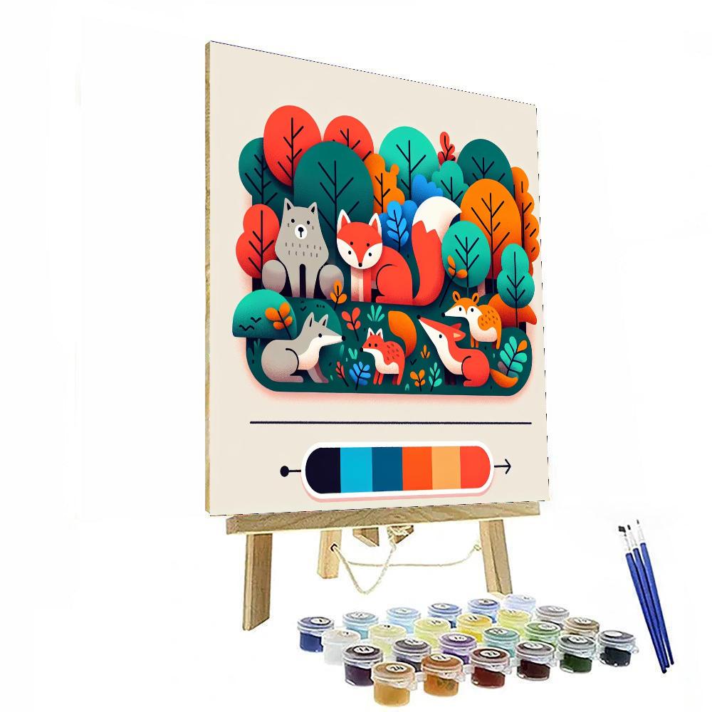 Funky Forest Critters Painting By Numbers Kit