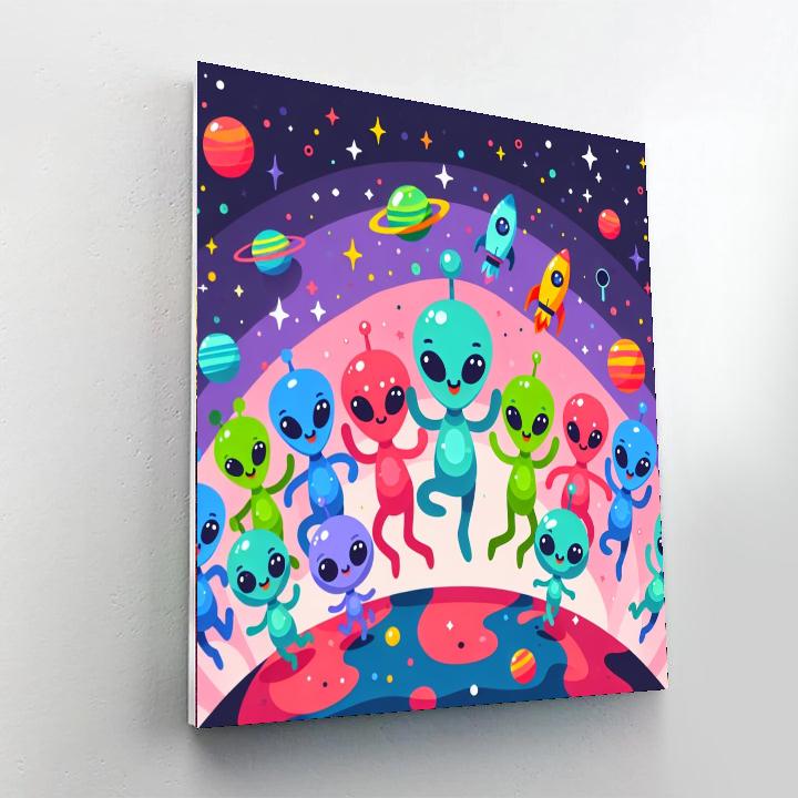 Adventure With Aliens Paint By Numbers Art