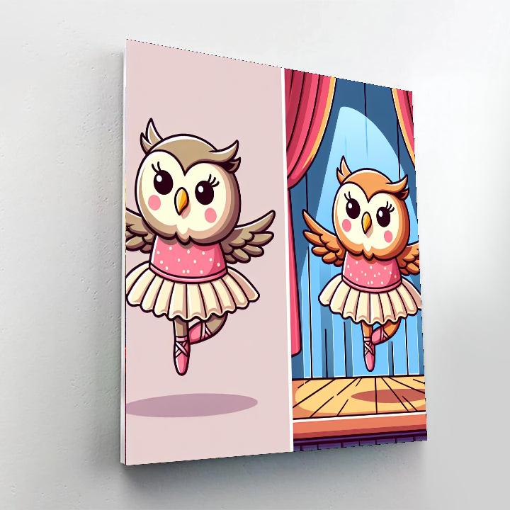 Ballet Ballerina Owl Number Painting