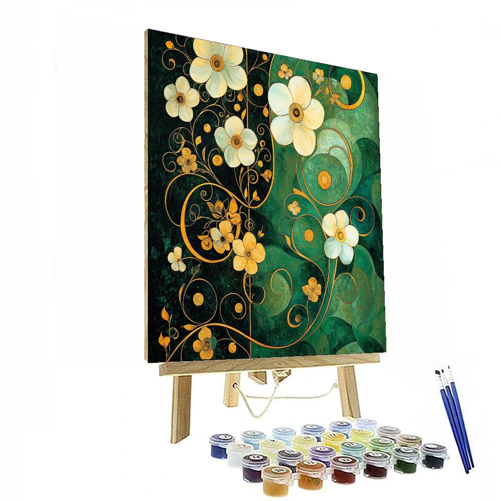 Gustav Klimt Inspired Golden Garden Of Serenity  Paint By Numbers Kits