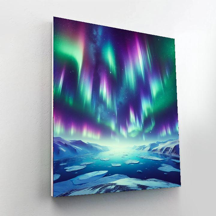 Nordic Aurora Borealis Painting Number Kit