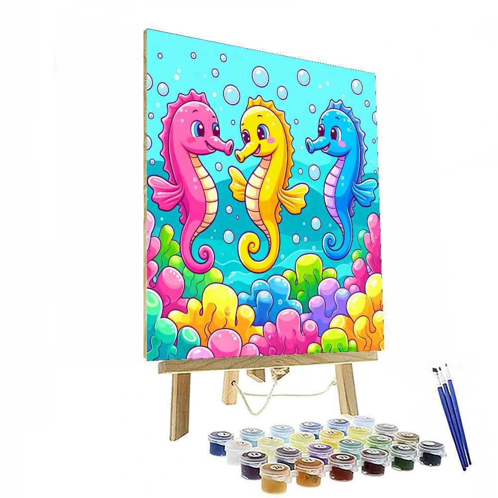 Silly Sea Horses Paint By Number