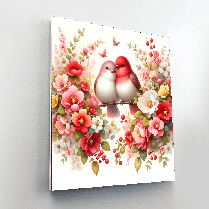 Lovely Lovebirds Paint By Number
