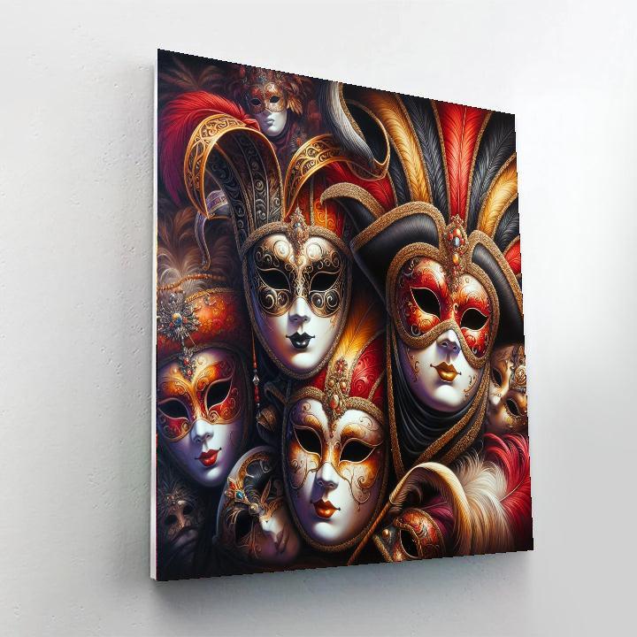 Venetian Mask Carnival Painting Number Kit