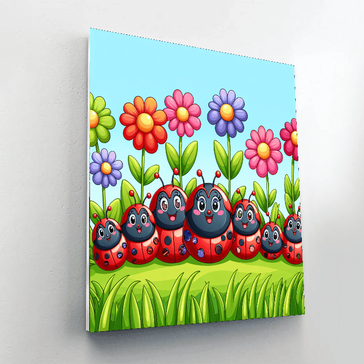Cheerful Ladybug Family Paint By Numbers Kits