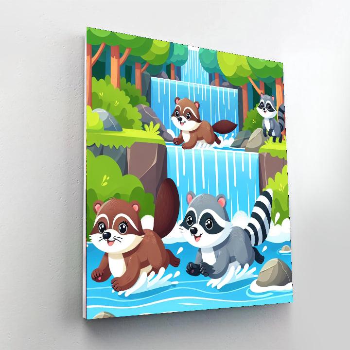 Wild Waterfall Race Paint By Numbers Art