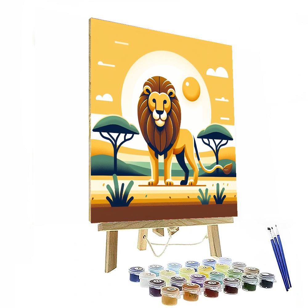 Safari Lion's Roar Painting By Numbers Kit