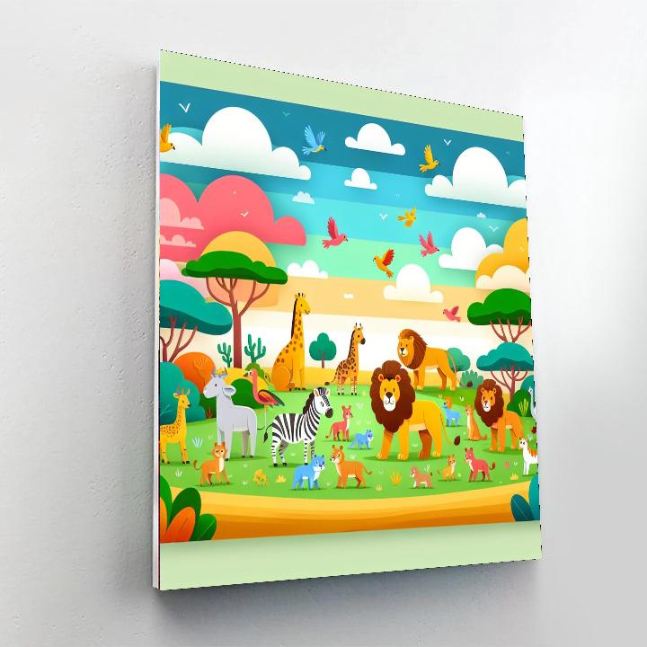 Merry Animal Kingdom Painting By Numbers Kit