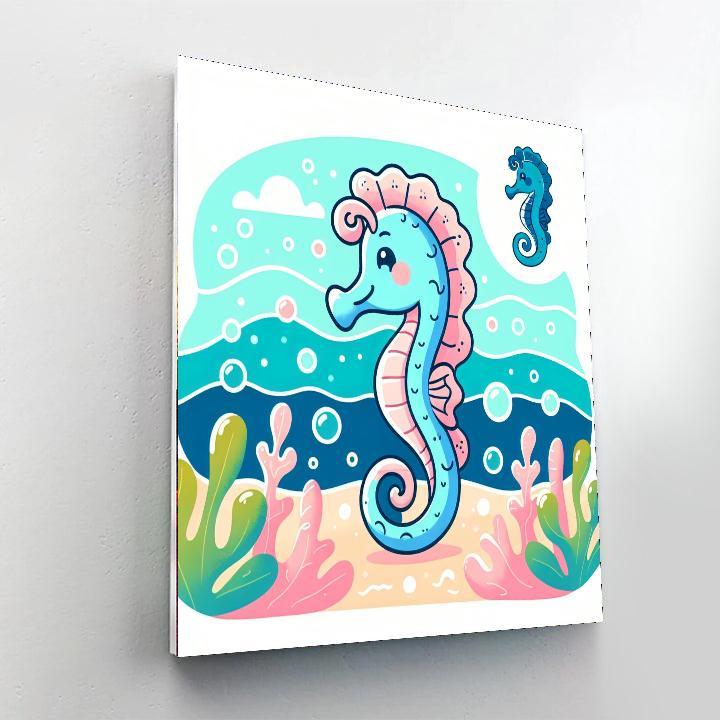 Silly Seahorse Splash Numbered Painting Kits