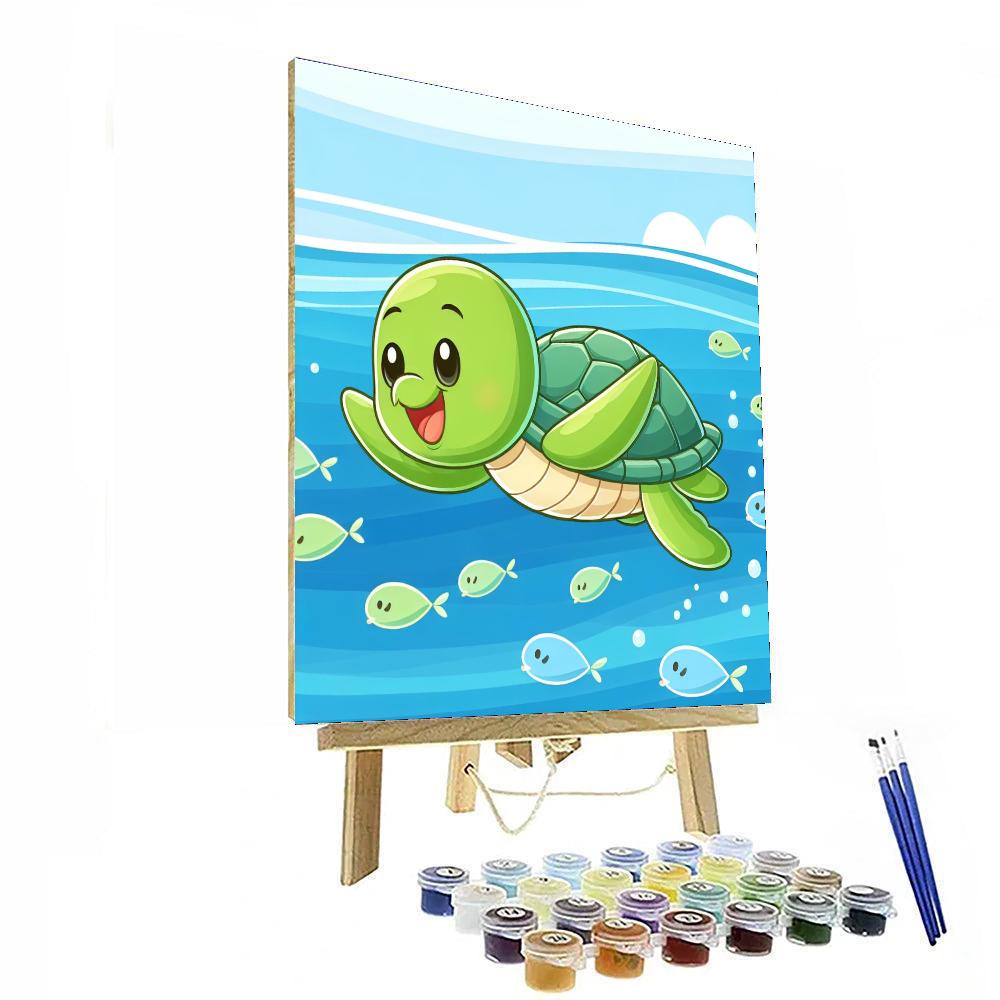 Playful Turtle Paint By Number