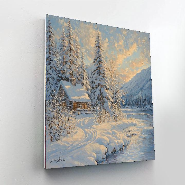 Thomas Kinkade Inspired Frosty Serenity  DIY Paint By Numbers