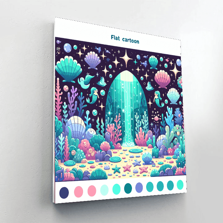 Magical Mermaid's Grotto Number Painting