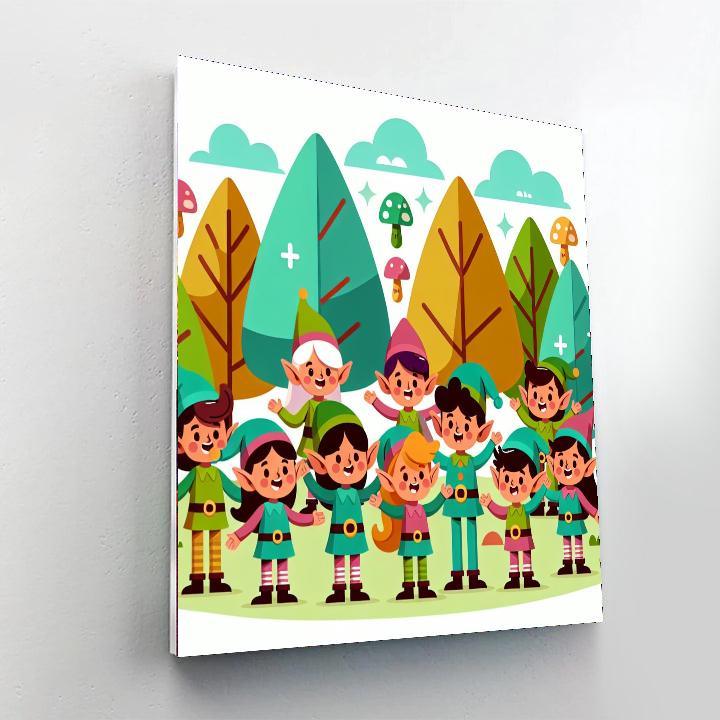 Woodland Elf Party Painting Number Kit