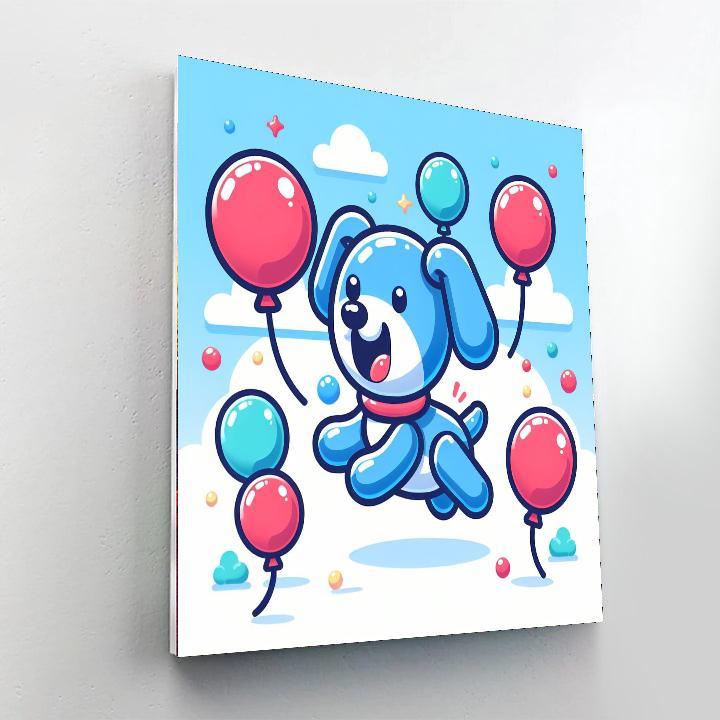 Bouncing Balloon Dog DIY Paint By Numbers