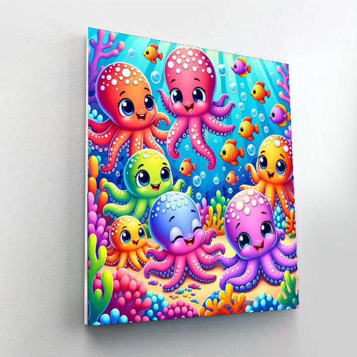 Bubbly Octopus Friends Painting By Numbers Kit
