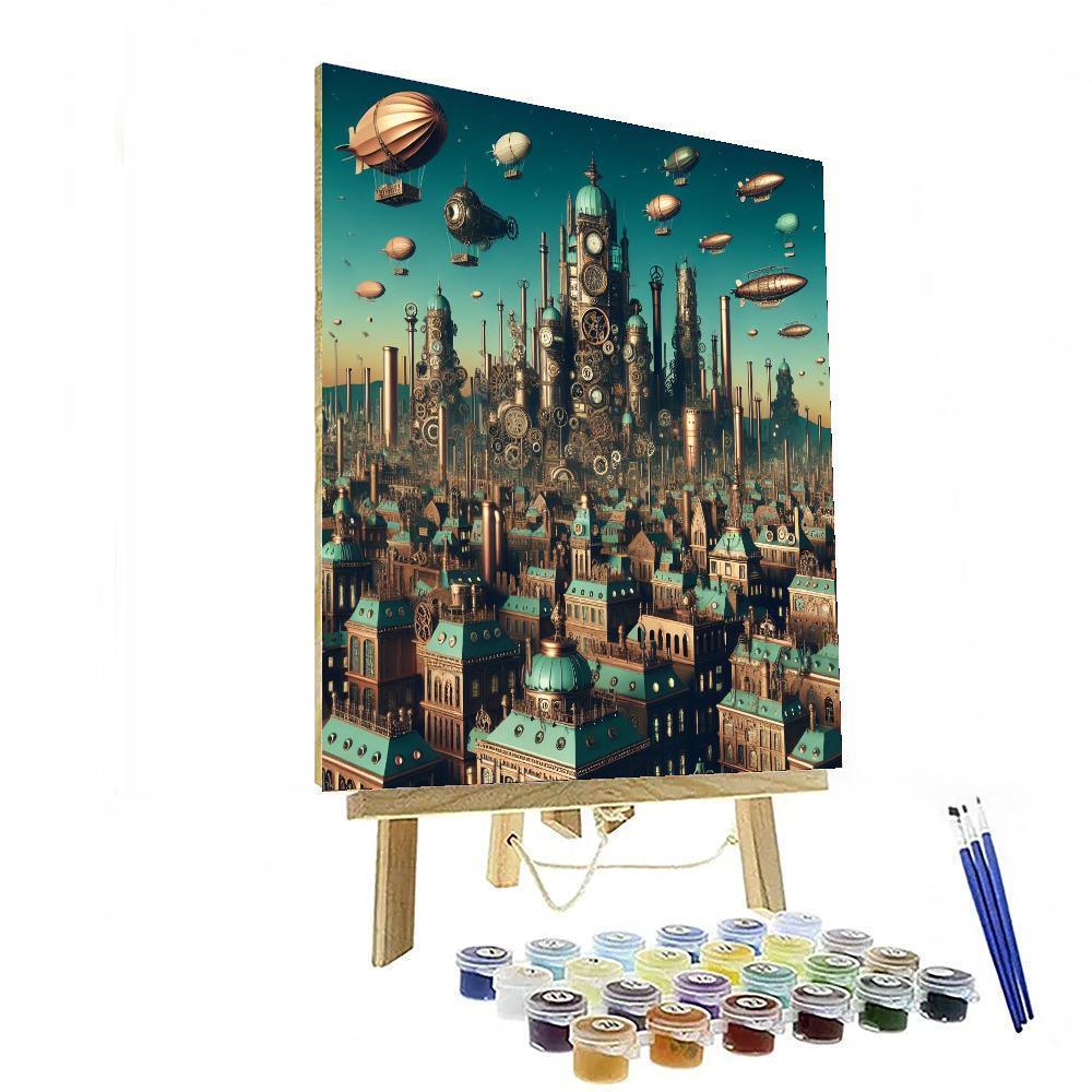 Eccentric Steampunk City Numbered Painting Kits