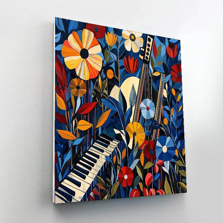 Romare Bearden Inspired Floral Jazz Harmony  Painting By Numbers Kit
