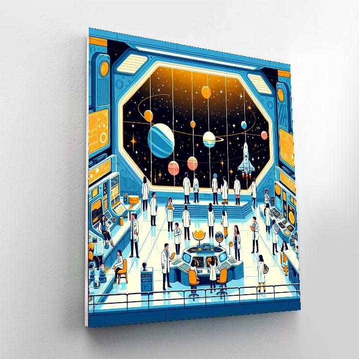 Outer Space Science Station Painting Number Kit
