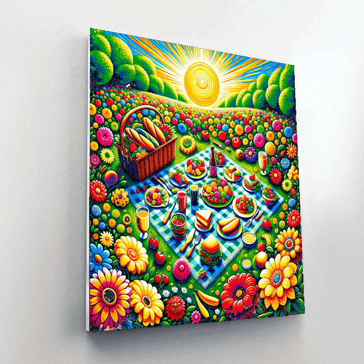 Sunny Picnic Scene Paint By Numbers Art