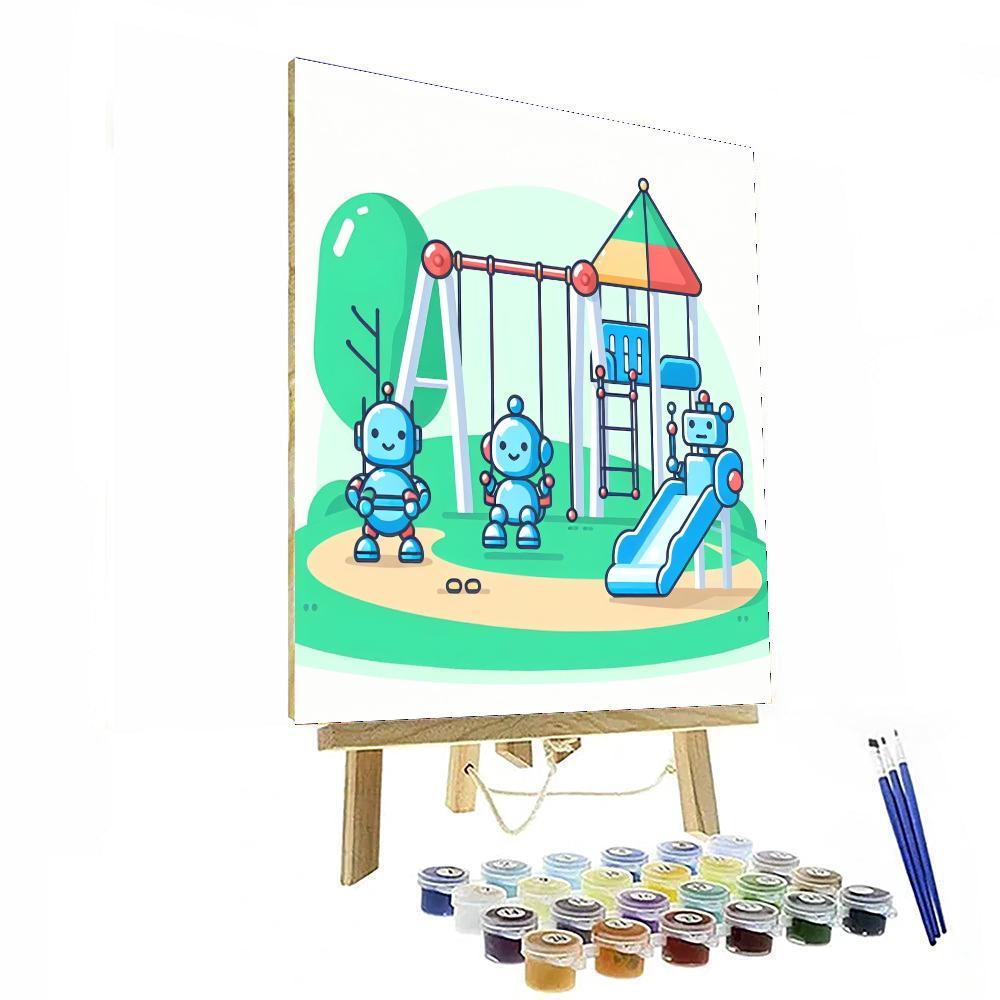 Robot Playground Adventure DIY Paint By Numbers