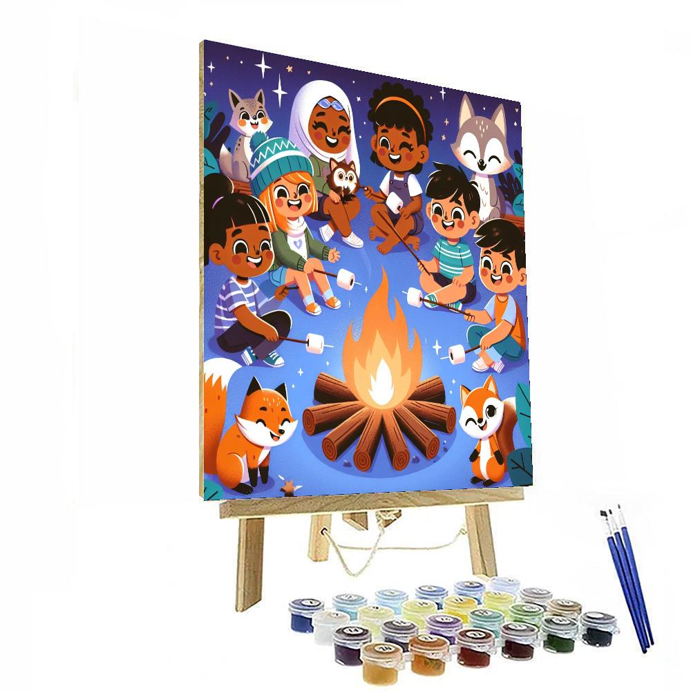 Mystical Marshmallow Campfire Paint By Color