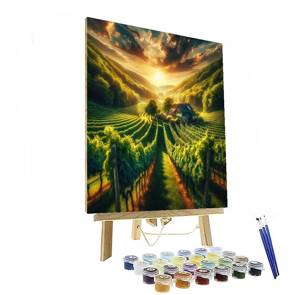 Lush Vineyard Tranquility Painting By Numbers Kit