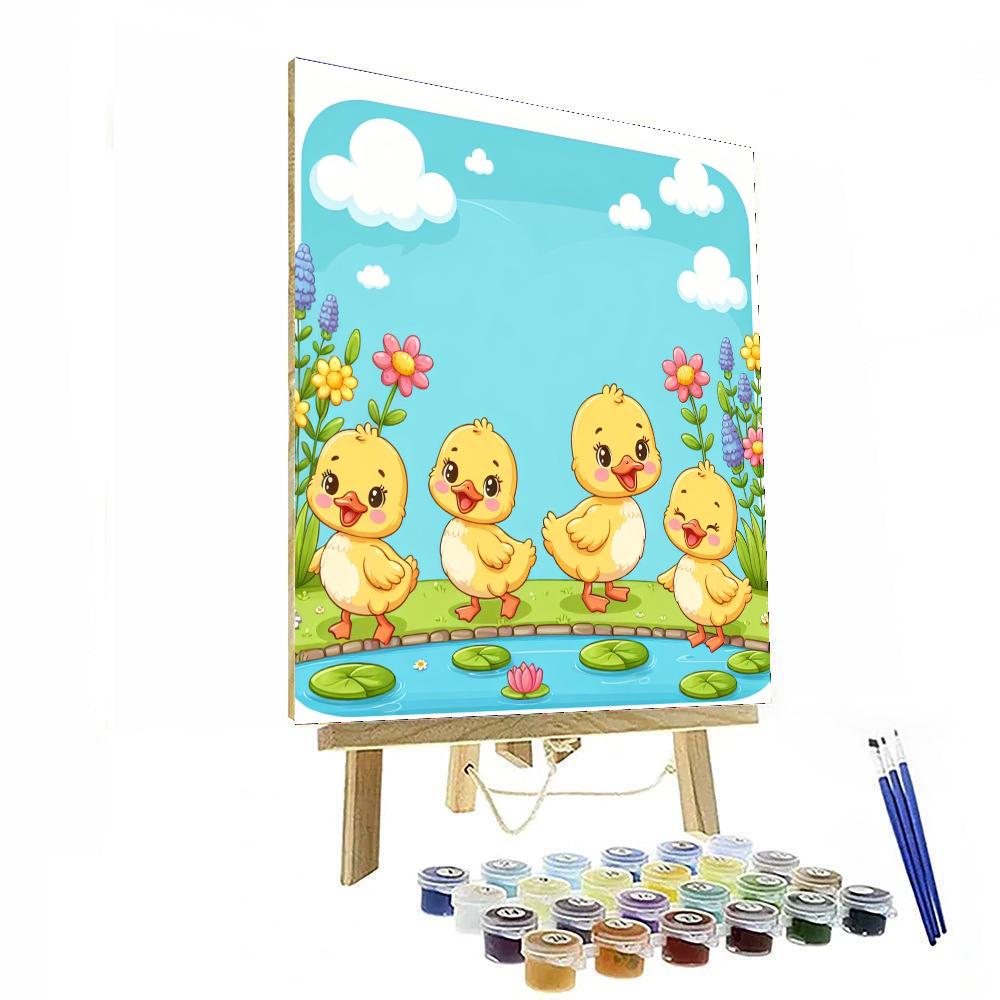 Daring Ducklings Paint By Numbers Art