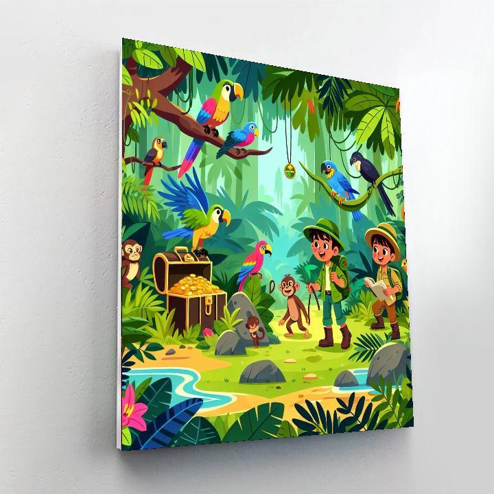 Rainforest Treasure Hunt Numbered Painting Kits