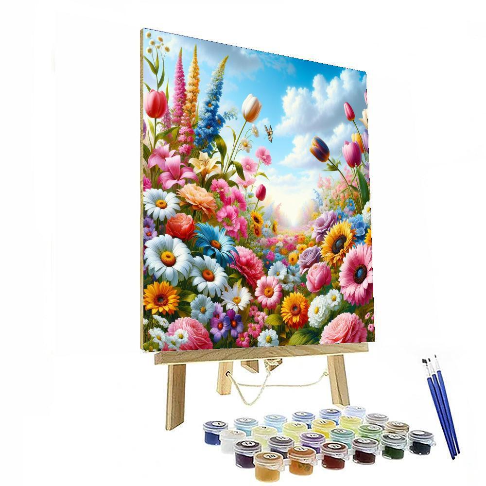 Colorful Flower Field Paint By Color