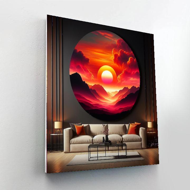 Majestic Sunset Over Mountains DIY Paint By Numbers