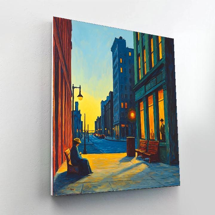 Edward Hopper Inspired Romantic Sunset Boulevard  Paint By Numbers
